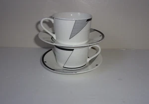 Set of 2 Optima Angles Super Strong Fine China Cups & Saucers-Christopher Stuart - Picture 1 of 5