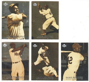 5 DIFFERENT; 1996 UPPER DECK JACKIE ROBINSON INSERT BASEBALL CARDS - Picture 1 of 2