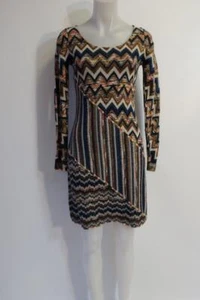 Womens Missoni Beige, Multi-Color Metallic Long Sleeve Print Dress 42 IT/US 6 - Picture 1 of 10