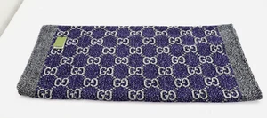 Gucci Jumbo Gg Jacquard Beach Blanket - Blue/Grey - Picture 1 of 18