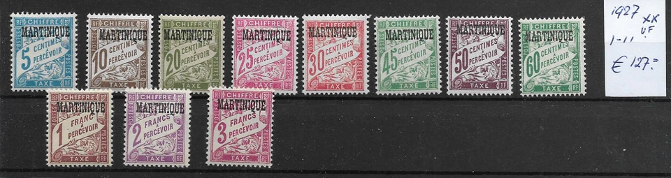 French Colony  @ MARTINIQUE  Good  Postage Due Set  1-11  MNH € 127.00 @ Fr.852A - Image 1 of 1
