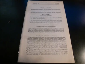Government Report 1888 Relief Mattie Whitney Mississippi Supplies Army Civil War - Picture 1 of 1