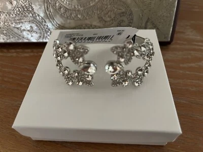 Bracelete raro de cristal Swarovski givenchy espumante tom prata nupcial - Imagem 1 de 4