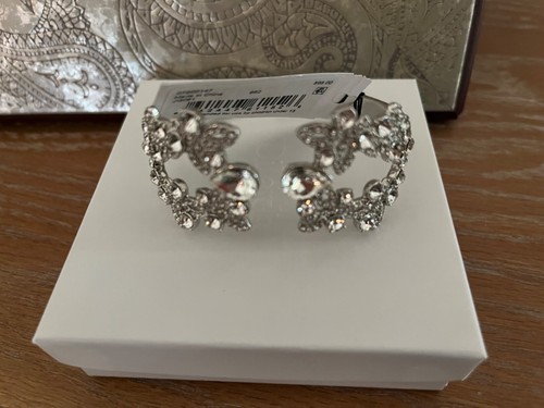 Raro bracciale da sposa in cristallo Swarovski Givenchy scintillante tono argento