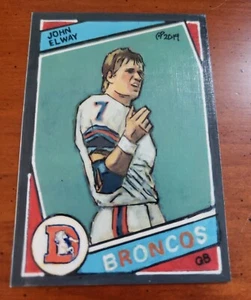 Football Art Card Print of John Elway, Rookie Card - Picture 1 of 2
