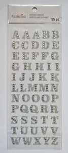 Silver Glitter With Gems Alphabet Letters Scrapbooking Stickers Recollections - Picture 1 of 2