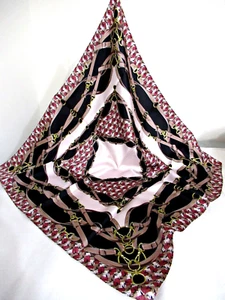 FATTORSETA by CAROLINA FATTORINI EQUESTRIAN SILK SCARF 26x26 - MADE IN ITALY - Picture 1 of 12