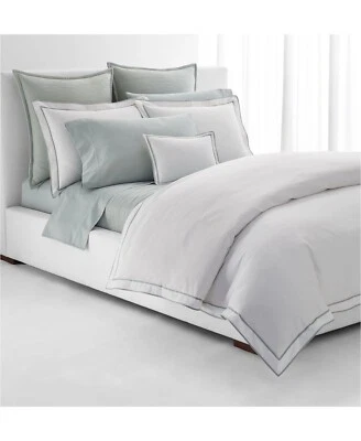 Funda nórdica Ralph Lauren Spencer algodón satén borde completa/queen $335 blanca/savia Foto 1 de 4