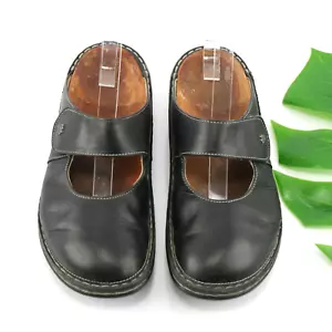 Finn bequeme Stanford Mary Jane Damen-Pantolette Größe 8 schwarz Leder-Pantolette Clog-Schuh - Bild 1 von 12