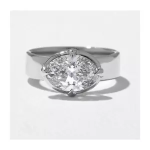 Lab Grown Diamond 2.00 Ct Oval Cut Engagement Ring 14k White Gold IGI 5 6 - Picture 1 of 11