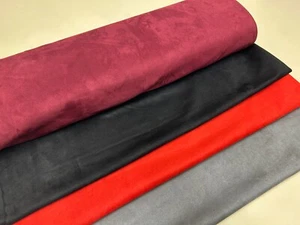 Black SUEDE stretch Alcantara style upholstery material car interior 150cm grey - Picture 1 of 9