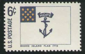 US. 1349. 6c. Historic Flag of Rhode Island, 1775. MNH. 1968 - Picture 1 of 1