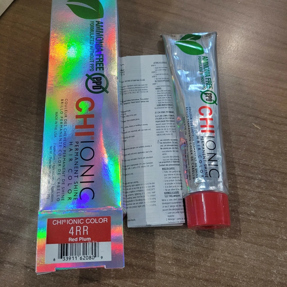CHI IONIC PERMANENT SHINE HAIR COLOR AMMONIA FREE 4RR RED PLUM  without PPD) - Immagine 1 di 1
