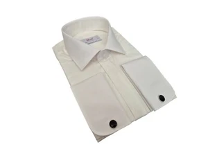 Umschlagmanschetten Hemd mit Manschettenknöpfe Gr.XL Creme - Bild 1 von 5