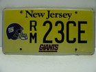 2015 New Jersey License Plate   RM 23CE   GIANTS  (NFL New York)   Vintage 01032