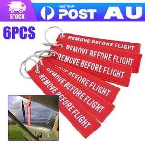 6PCS Embroidered REMOVE BEFORE FLIGHT Keychain Luggage Tag Keyring Aircraft A - Picture 1 of 11