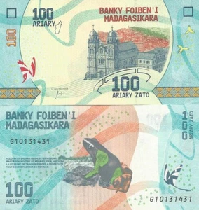 EXCELENTE BILLETE DE MADAGASCAR DE 100 ARIARY (2017) SC  - Imagen 1 de 1