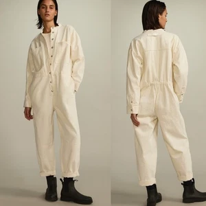 NWT Everlane Women Pants The Canvas Cream Organic Cotton Coveralls Size XS - Picture 1 of 9