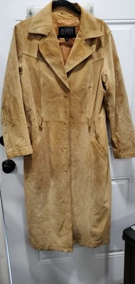 Vintage Wilsons Leather Pelle Studio Suede Long Line Coat Womens L Boho 70s - Image 1 of 4
