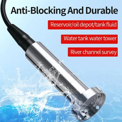 Liquid Level Sensor 4-20mA 0-10V RS485 Anti-Blocking Sewage Water Meter 0-20M - Image 1 of 4