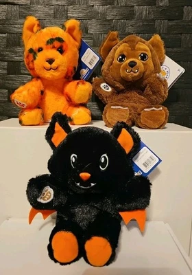 Build a Bear '24 Halloween Mini Beans ~ Pumpkin Kitty, Werewolf & Bat NEW w/TAGS - Image 1 of 4