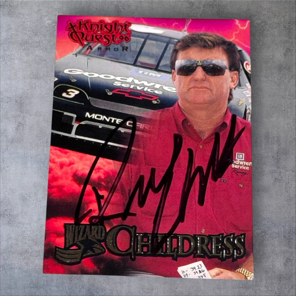 Richard Childress VINTAGE NASCAR HOFer signed card 1996 WHEELS KNIGHTS QUEST #44 - Image 1 of 1