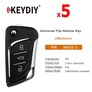 5pcs KEYDIY KD NB30-3 Universal Flip Remote Key 3 Buttons - Picture 1 of 6