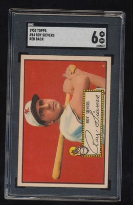 SGC 6  1952 Topps Baseball   Roy Sievers  # 64 - Image 1 of 2