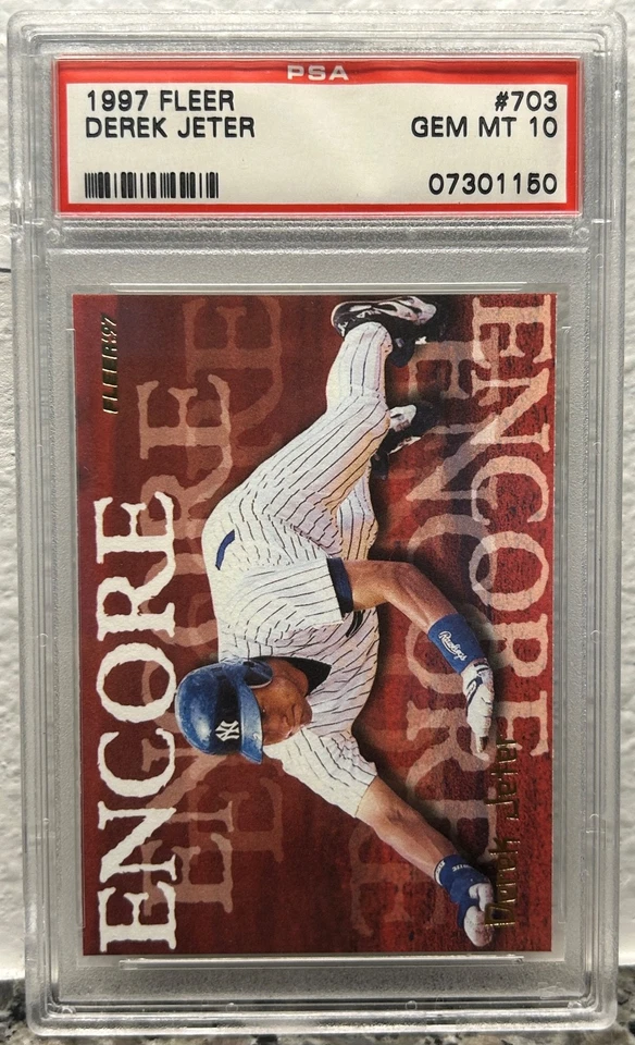 1997 Fleer Derek Jeter #703 Encore PSA 10 SP YANKEES - Image 1 of 2