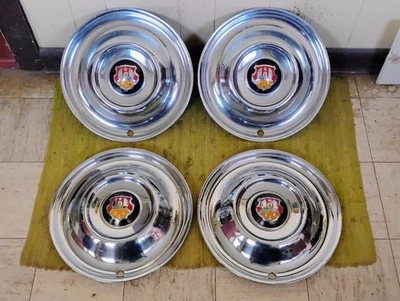 50 51 52 53 Oldsmobile Hub Caps 15" Set 4 Olds 1950 1951 1952 1953 Wheel Covers - Image 1 of 4