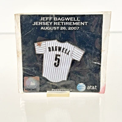 Houston Astros Jeff Bagwell Jersey Retirement Pin 2007 new Sealed - Image 1 of 4