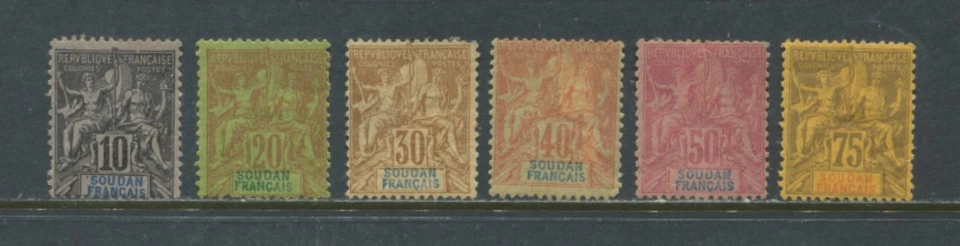 French Sudan 1892 various values to 75c mint no gum - Image 1 of 1