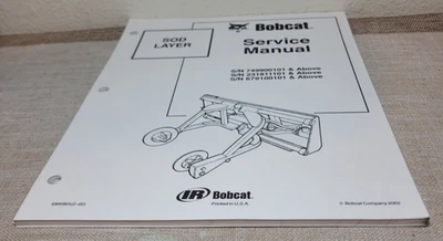 Pieza manual de servicio Bobcat Sod Layer # 6900903 (2-02)- ¡Envío gratuito! Foto 1 de 4