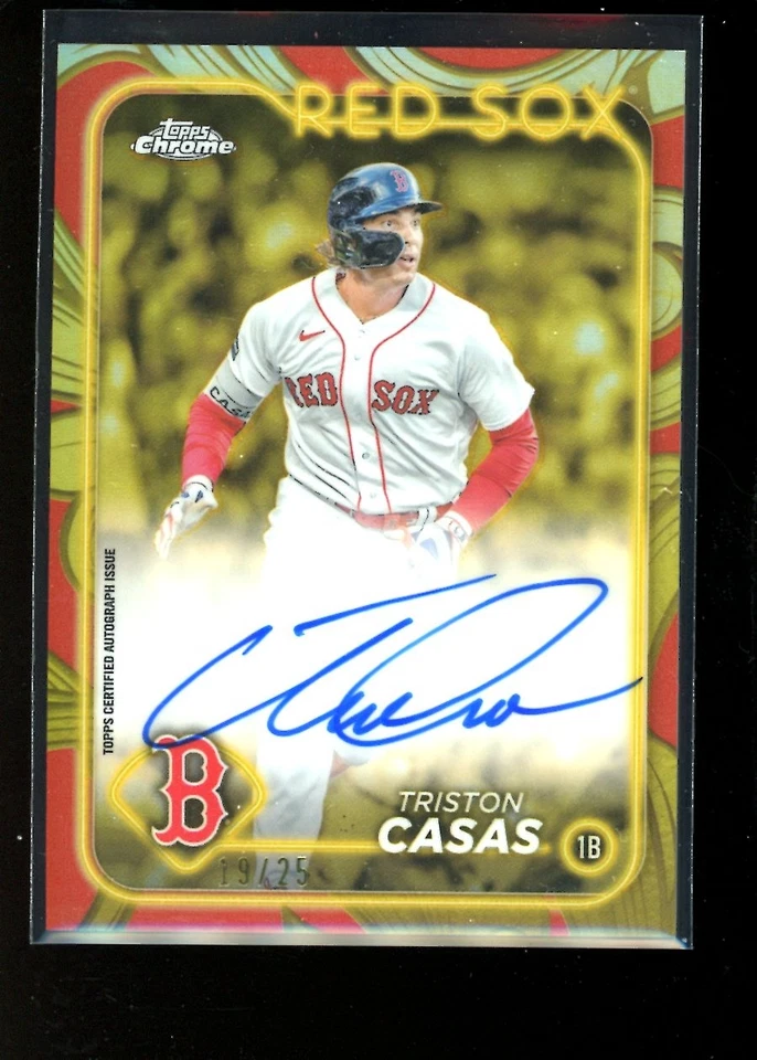 2024 Topps Gilded #CGA-TCA Triston Casas Chrome Gold Auto Rose Gold #/25 - Image 1 of 2