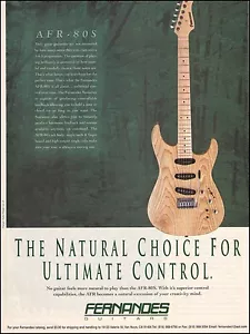 Fernandes AFR-80S guitar original 1996 advertisement 8 x 11 ad print - Picture 1 of 3