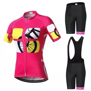 Womens Cycling Shorts Set 4 Ladies Cycle Clothes Women Short Sleeve Cycling Jersey MTB Bike Jersey Set
