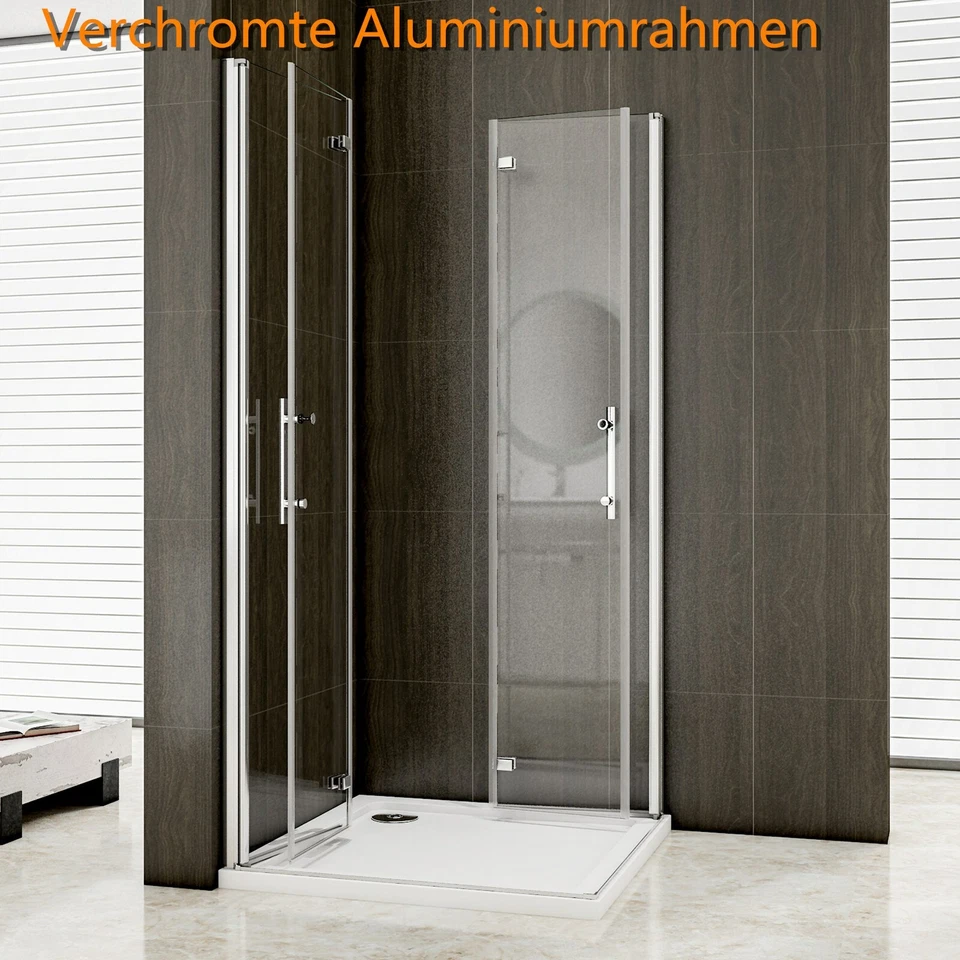 AICA SANITAER GMBH 180° Falttür+Drehtür NANO Glas EckeinstiegDuschabtrennung Duschtür Duschkabine