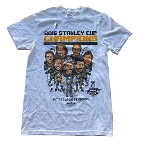 Reebok NHL 2016 Stanley Cup Champions Hockey weiß Größe Small neu mit Etikett Pittsburgh - Bild 1 von 7