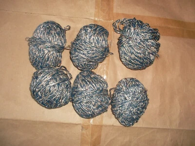 6 Knäule Garn Wolle Hartmuth / Butt Viskose Mischung blau creme bunt 569 Gramm - Bild 1 von 4
