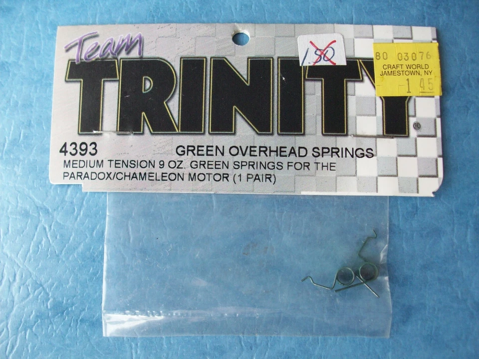 TRINITY 4393 BRUSHED MOTOR SPRINGS MEDIUM GREEN 9 OZ PARADOX CHAMELEON TRK4393 - Image 1 of 1
