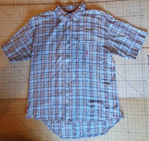 Ralph Lauren Polo Shirt, Size Large Check Pattern. Brown and Blue - Picture 1 of 7