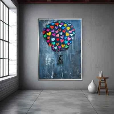 Banksy Balloon Wall Art Canvas Unframed Print Art - Image 1 of 4
