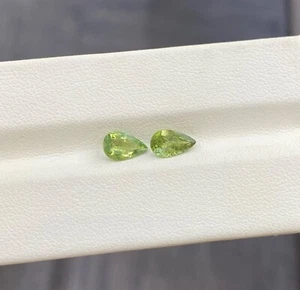 1.44 ct Best Grade Green / Natural Tourmaline - Pear 2pc Gem Video !! - Picture 1 of 2