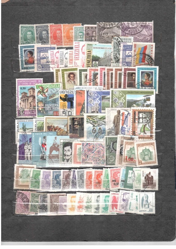 URUGVAY + VENEZUELA  - 80 used postage stamps for your collection - Image 1 of 1