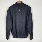 Chaps Marled Sweater Lead Table Black  1/4 Zip Knit Pullover Med