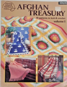 American School of Needlework AFGHAN TREASURY 10 Patterns to Knit & Crochet - Picture 1 of 2