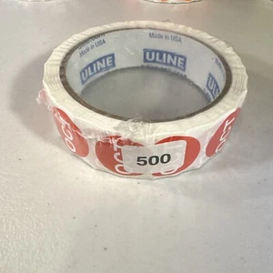 Uline Roll of (500) 1" Circle Months of the Year Sticker October Red - Picture 1 of 1
