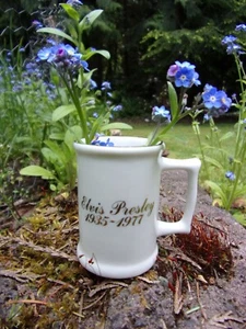 vintage Elvis Presley 1935-1977 toothpick cup ceramic 2 3/8" rock & pop music~ - Picture 1 of 10