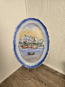 Large Greek Kerameikos Platter Hand Painted Signed Pegasus Kos Vintage - Picture 1 of 9