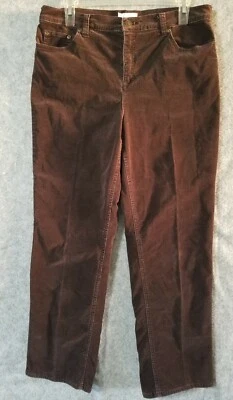 Charter Club Corduroy Pants Cords Womans 10P Brown Straight leg Laura Fit #596 - Image 1 of 4